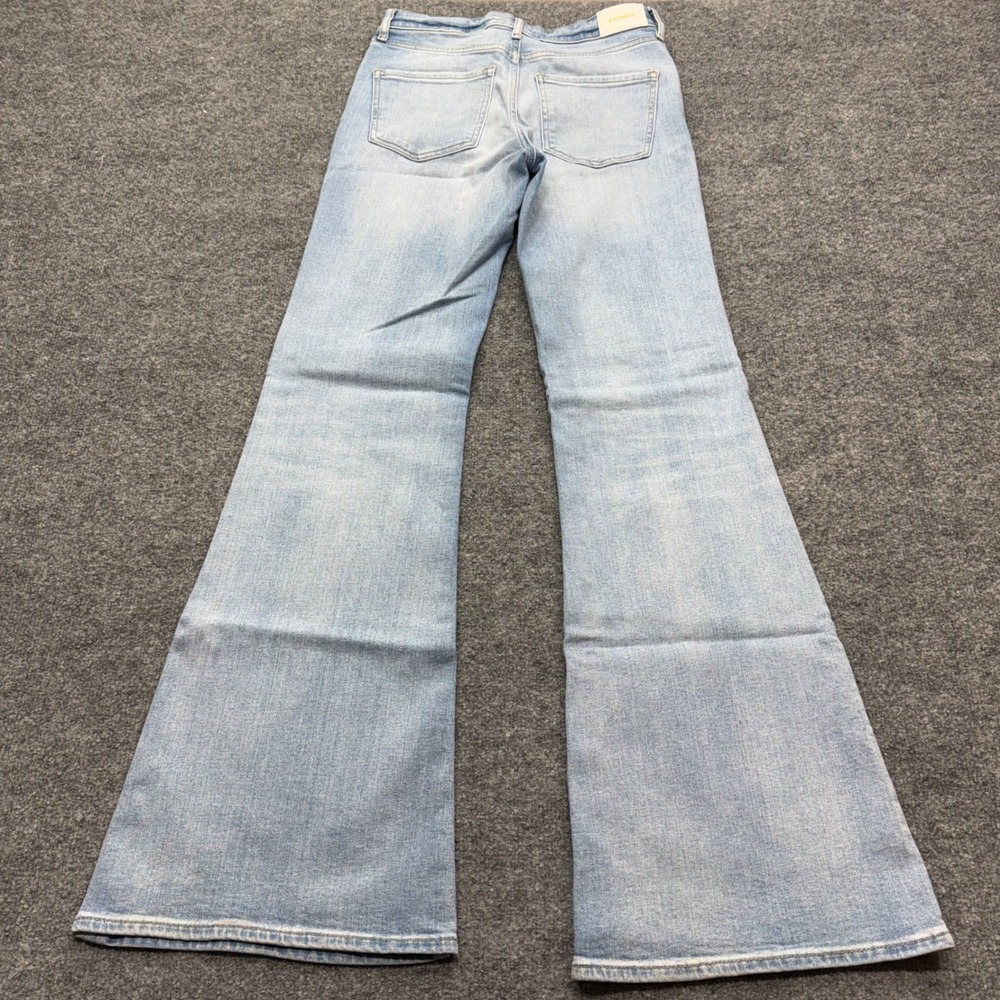 Express 70s Flare Mid Rise Light Wash Denim Jeans Womens 4R Conscious Edit - Picture 10 of 11